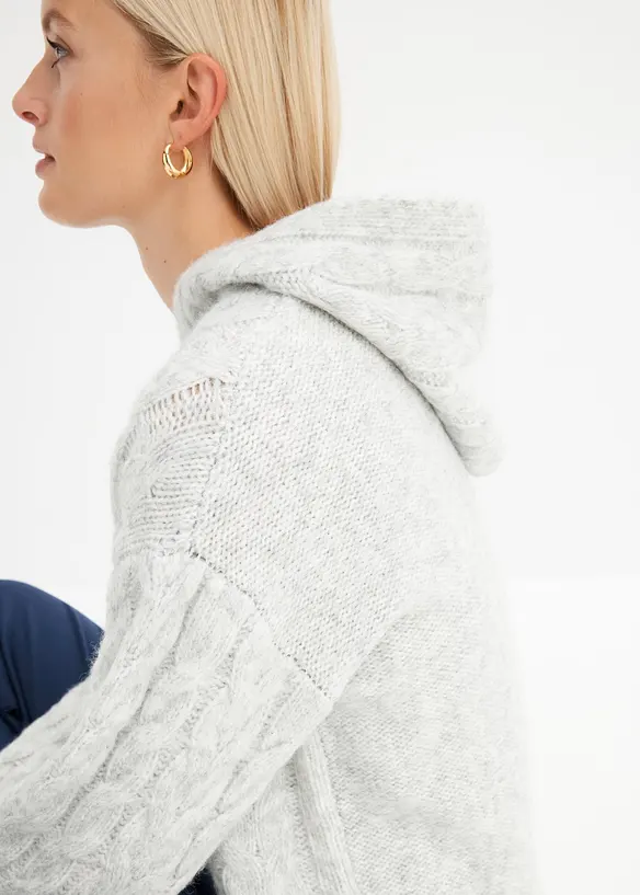 Grobstrick-Pullover aus weichem Woll-Mix, bonprix