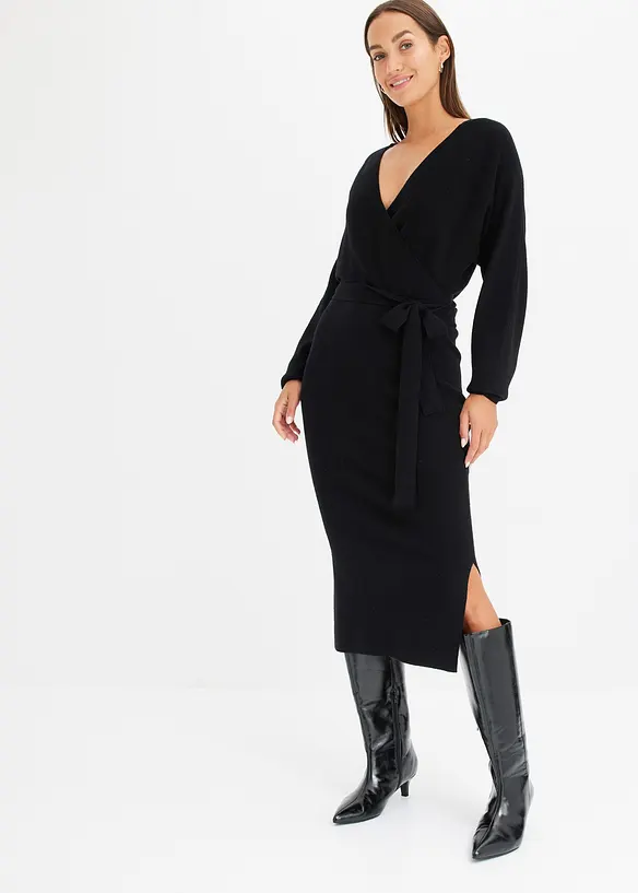 Robe fluide en maille de viscose mélangée, bonprix