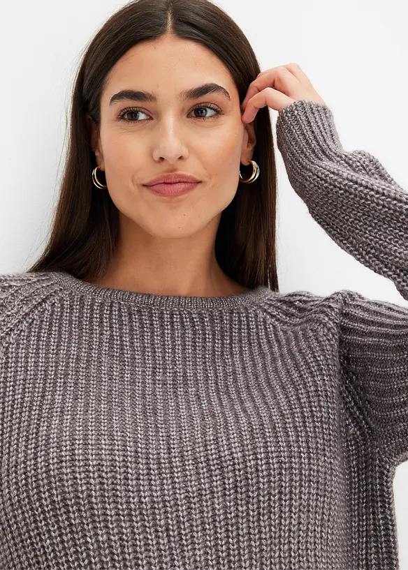 Grobstrickpullover mit Glanzgarn, bonprix
