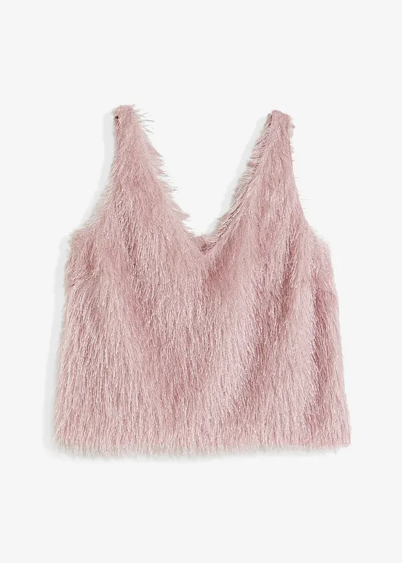 Blouse sans manches en maille poilue, bonprix