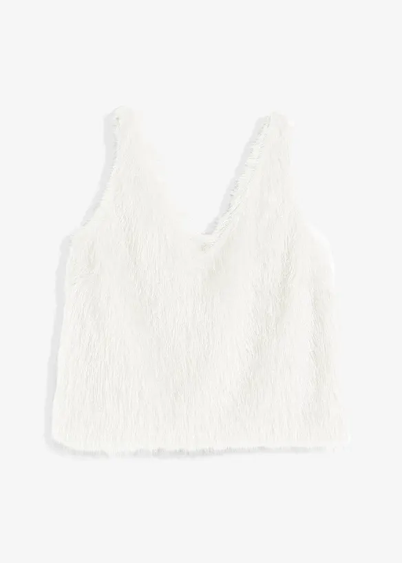 Blouse sans manches en maille poilue, bonprix