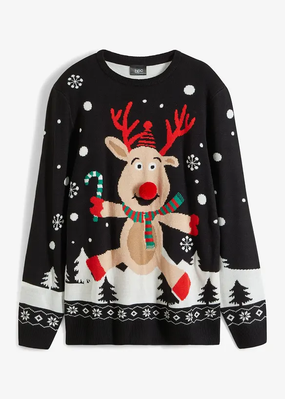 Feinstrickpullover mit Weihnachtsmotiv, bonprix