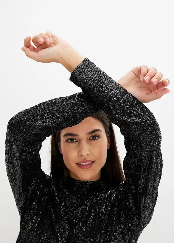Schlupfbluse mit Pailletten, bonprix