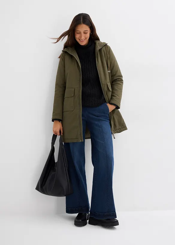 warm wattierter Winterparka mit Teddyfutter in Kapuze, bonprix