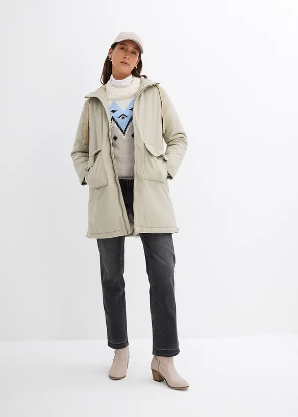 Parka d'hiver ample à capuche et doublure peluche, bonprix