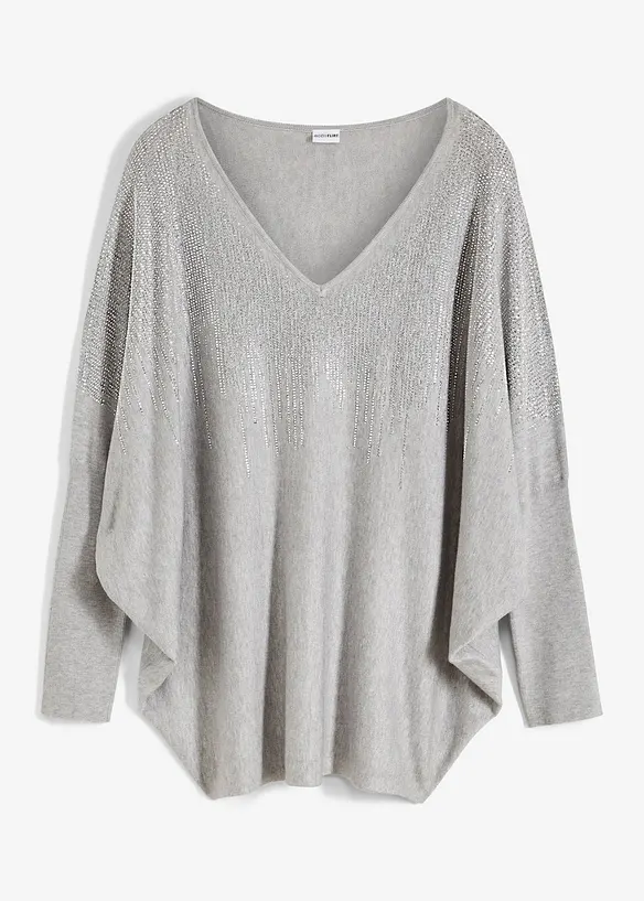 Feinstrickpullover mit Strass-Applikation, bonprix