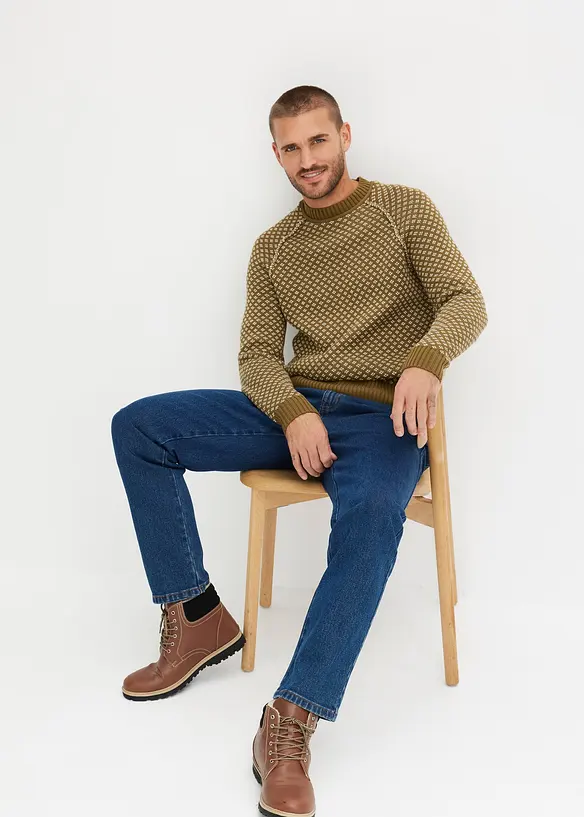 Jean droit extensible, coupe classique, bonprix