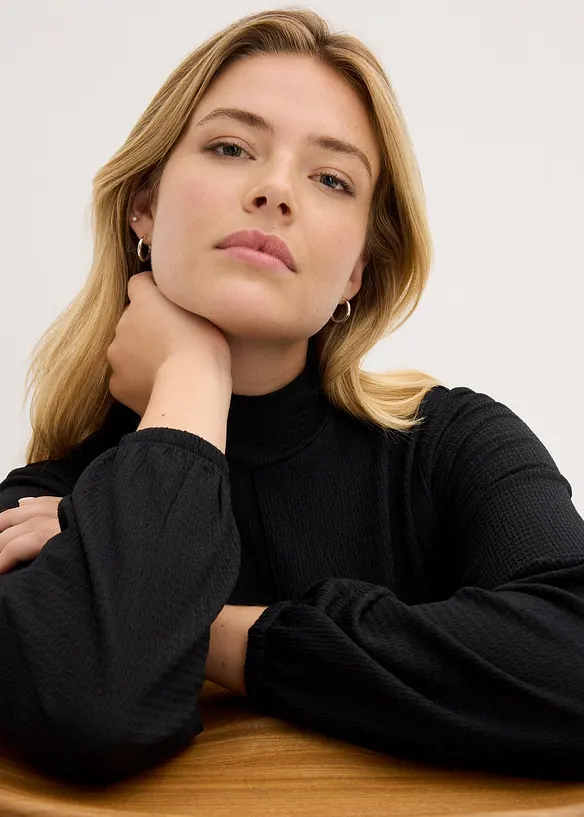 Robe en crêpe avec couture, bonprix