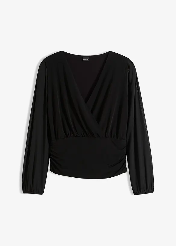 T-shirt manches longues avec mesh, bonprix