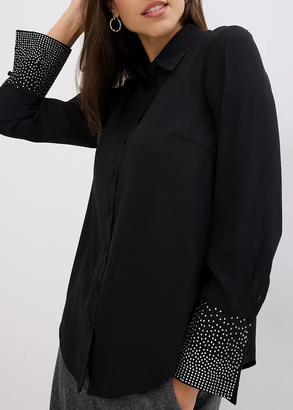 Chemisier avec manchettes à strass, bonprix