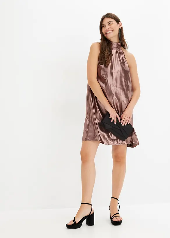 Robe courte en satin, bonprix