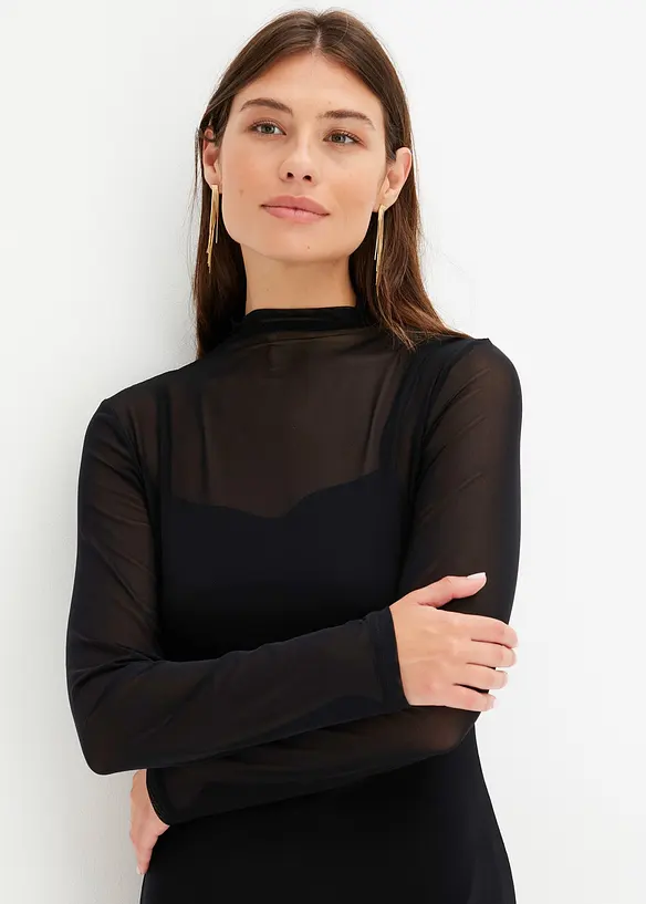 Jerseykleid mit Mesh, bonprix