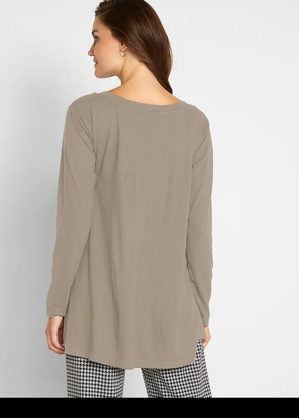 T-shirt manches longues en coton et viscose, bonprix