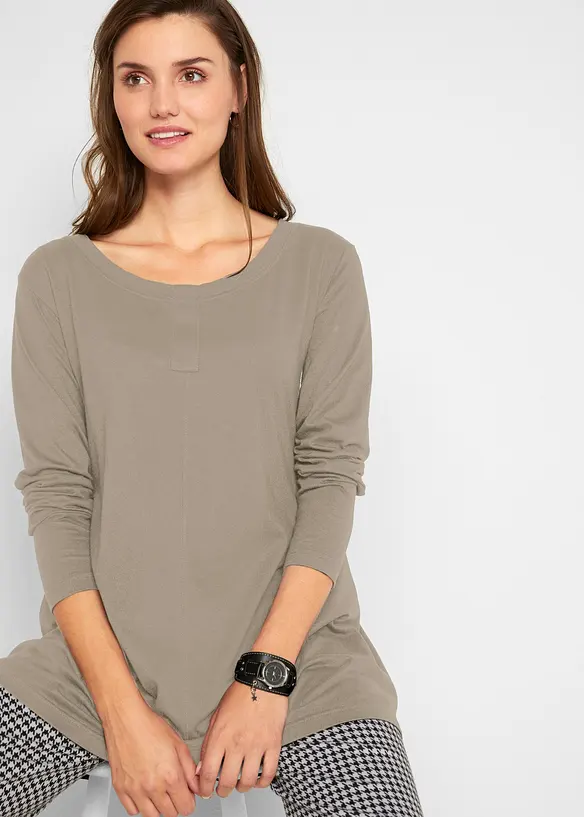 T-shirt manches longues en coton et viscose, bonprix