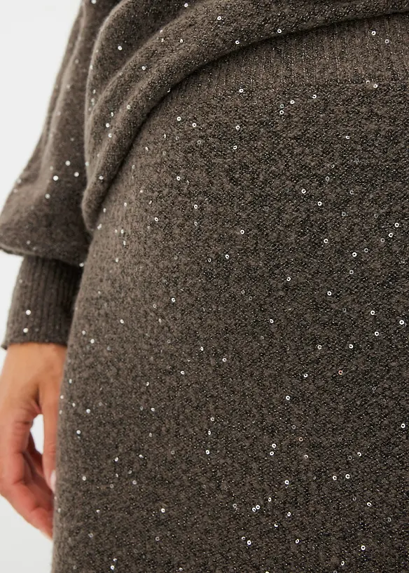 Jupe en maille avec sequins, bonprix