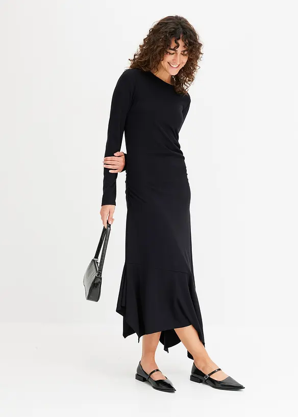 Jerseykleid mit asymmetrischem Saum, bonprix