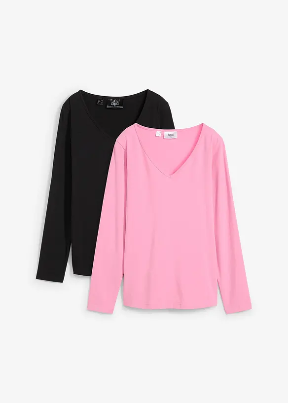 Figurbetontes Langarmshirt (2er Pack), bonprix