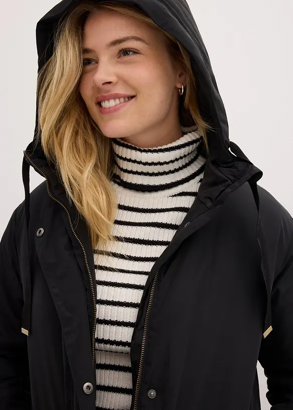 Parka ample forme trapèze avec lien sous coulisse, bonprix