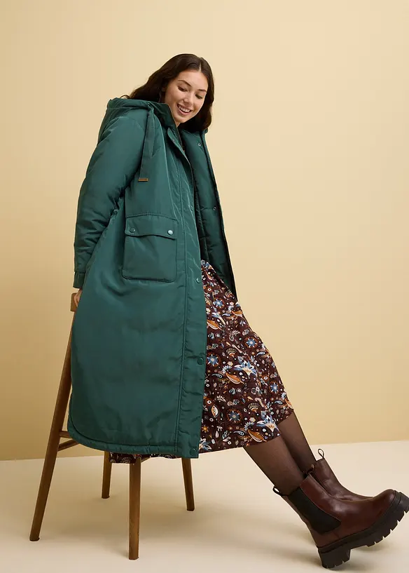 Parka ample forme trapèze avec lien sous coulisse, bonprix