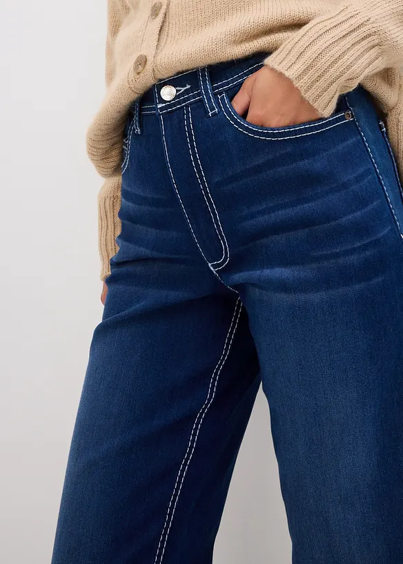 Jean thermique droit, taille haute, bonprix