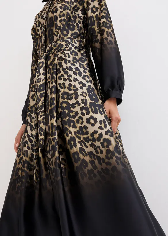 Satin-Hemdblusenkleid, bonprix