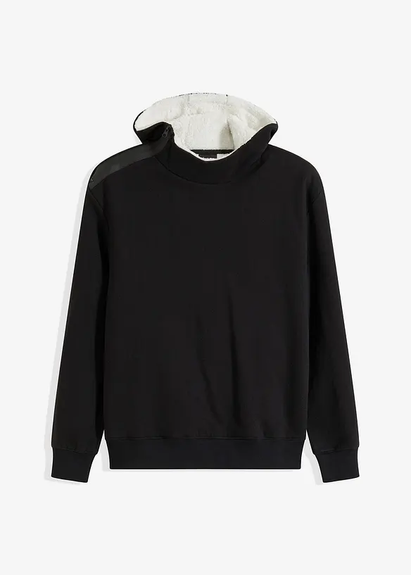 Sweat à capuche avec zip épaule, doublure chaude, bonprix
