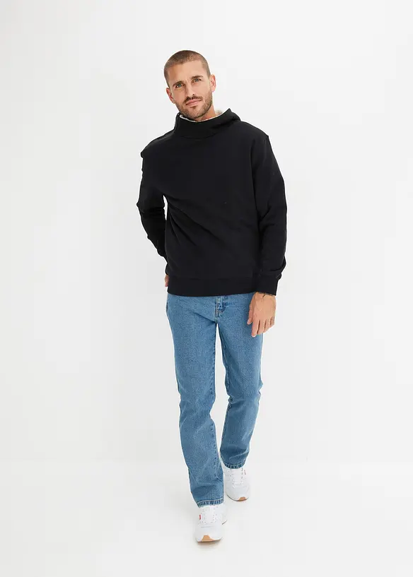 Sweat à capuche avec zip épaule, doublure chaude, bonprix