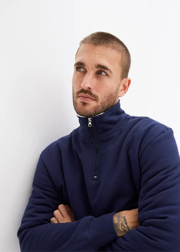 Sweat à col camionneur, doublure chaude, bonprix