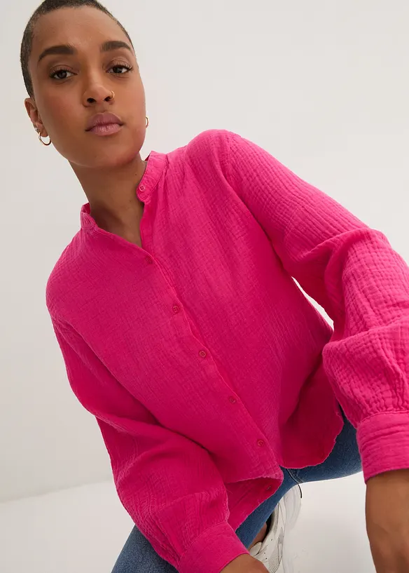 Musselin-Longbluse aus Baumwolle, bonprix