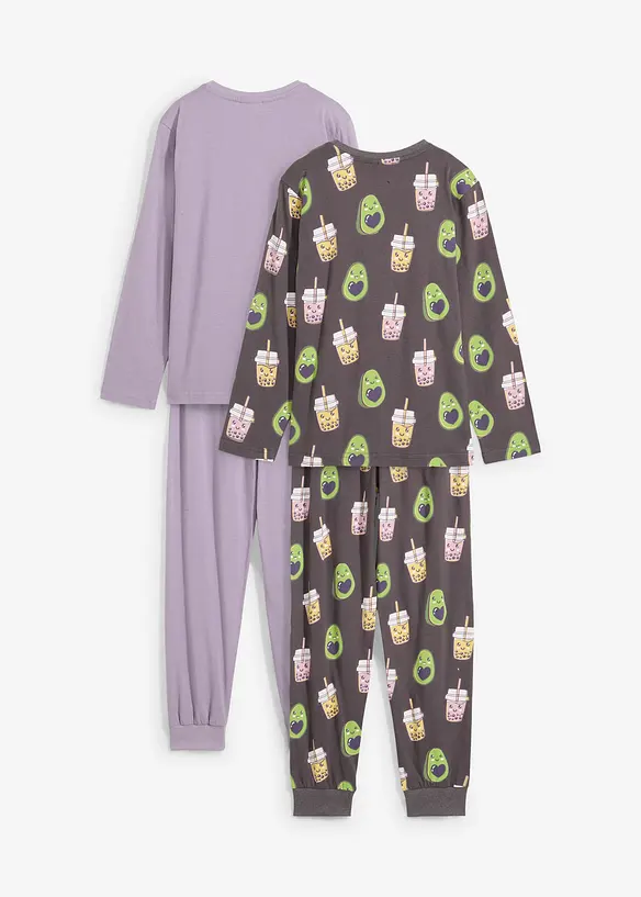 Lot de 2 pyjamas 100% coton, bonprix
