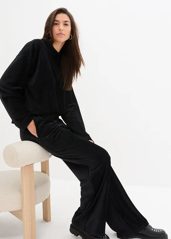 Weite Schlupfhose in Cordoptik, bonprix