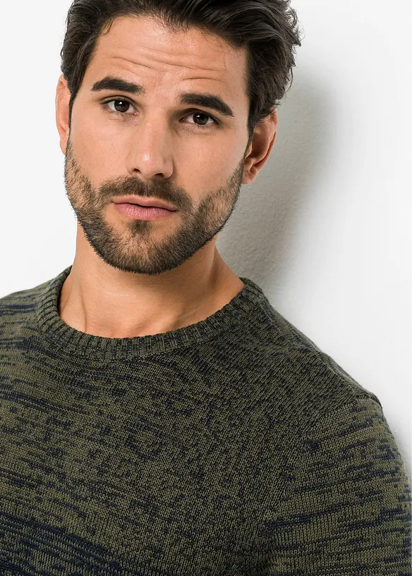 Pull en coton mélangé, coupe ventre confort, bonprix