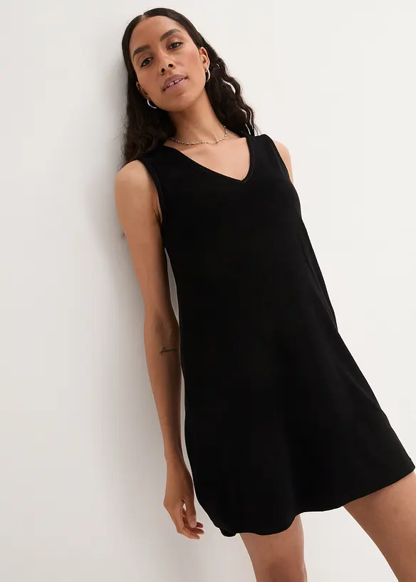 Robe trapèze en tissu éponge, bonprix