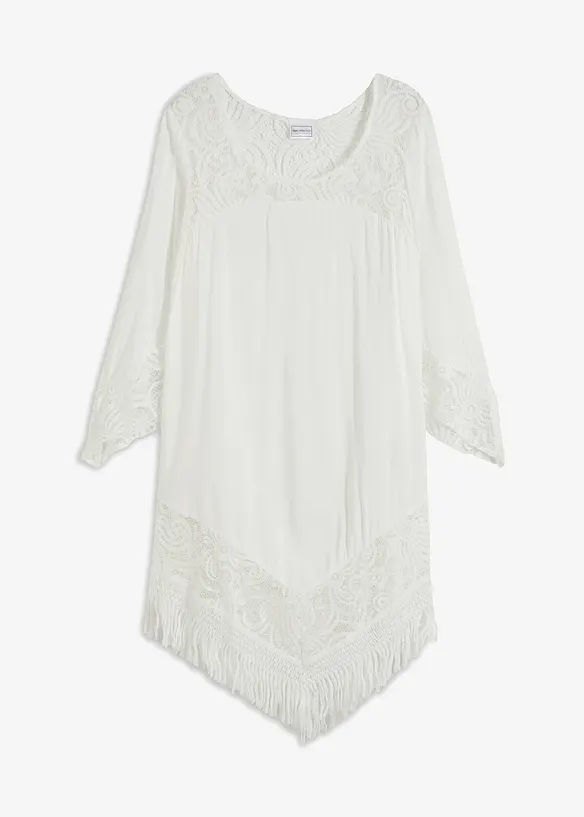 Strand Tunika mit Spitze aus Viskose, bonprix