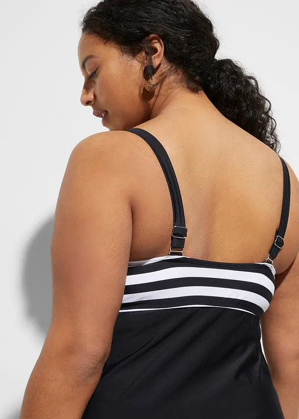 Tankini long (ens. 2 pces) avec bas de maillot taille haute, bonprix