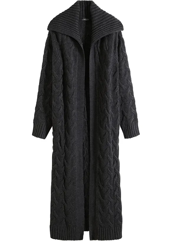 Langer Strickmantel aus Zopfstrick, bonprix