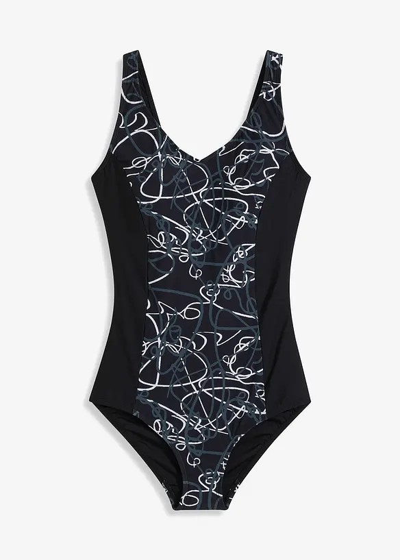 Maillot 1 pièce sculptant, maintien léger, col V, bonprix