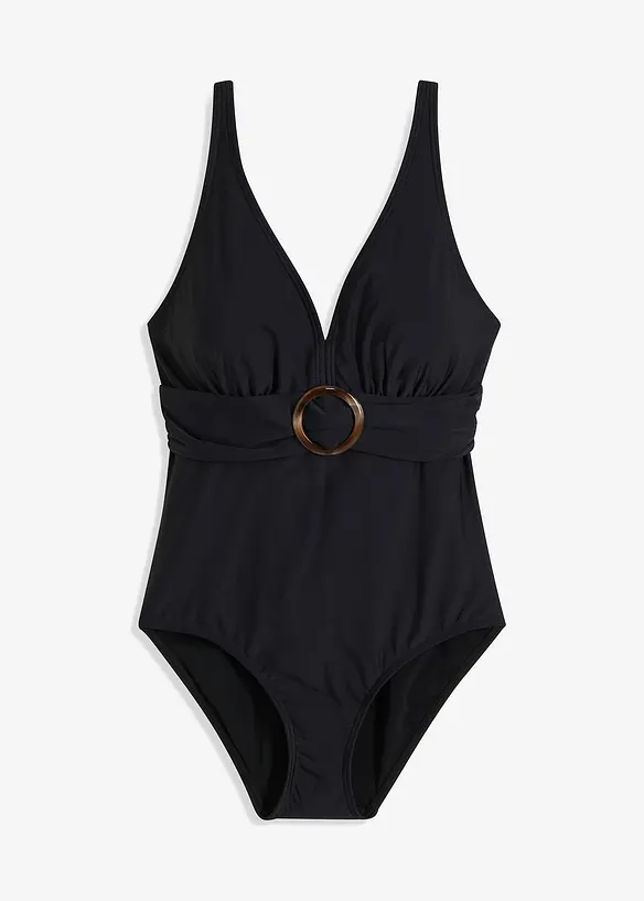 Maillot 1 pièce sculptant, maintien léger, encolure V, bonprix