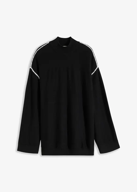 Pull boxy à points décoratifs, bonprix