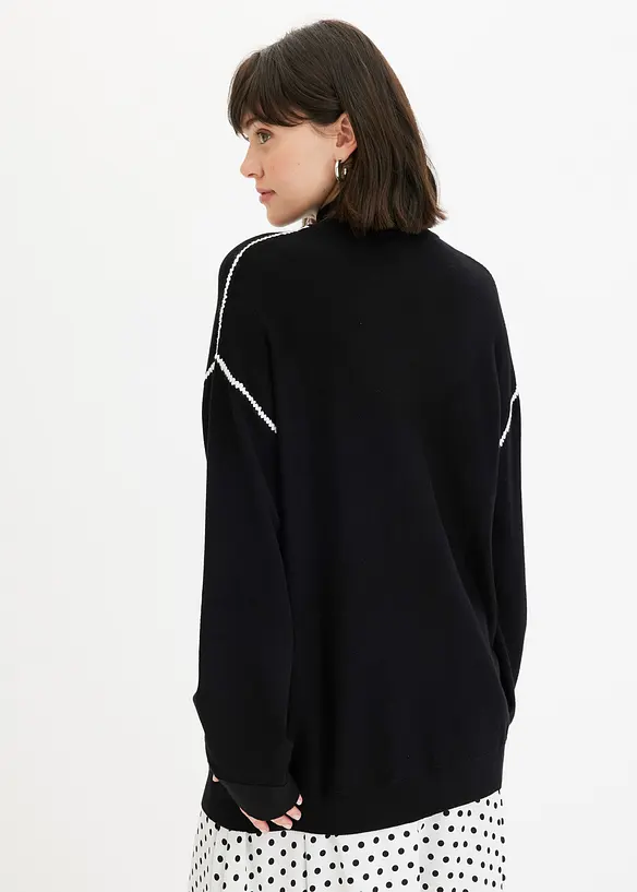 Pull boxy à points décoratifs, bonprix