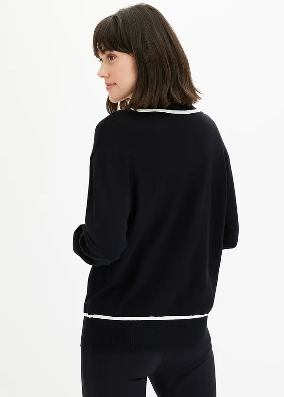 Gilet en maille à col V, bonprix