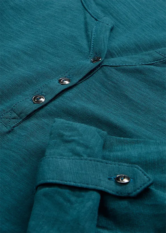 Shirt mit Knopfleiste aus reiner Bio-Baumwolle, bonprix