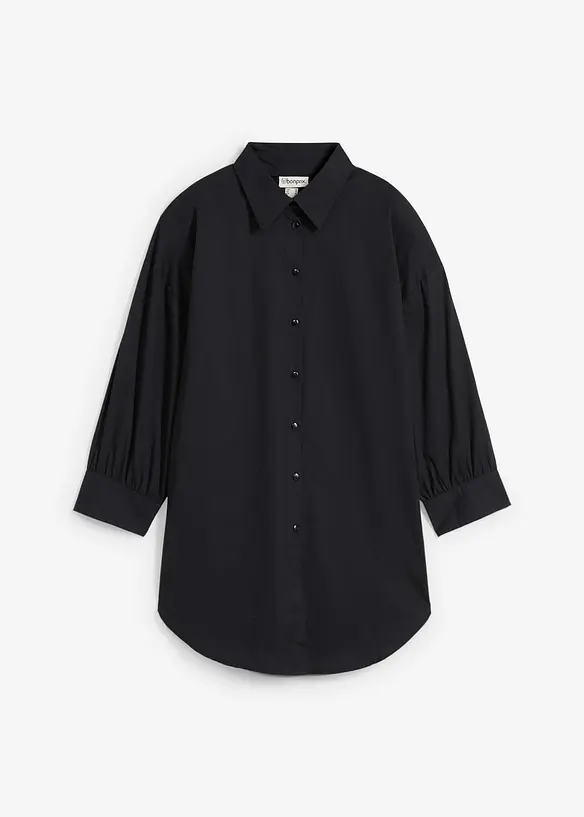 Chemisier oversize en coton, manches 3/4, bonprix