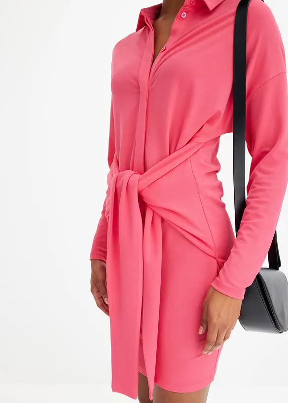 Robe-chemise à détail nœud, bonprix