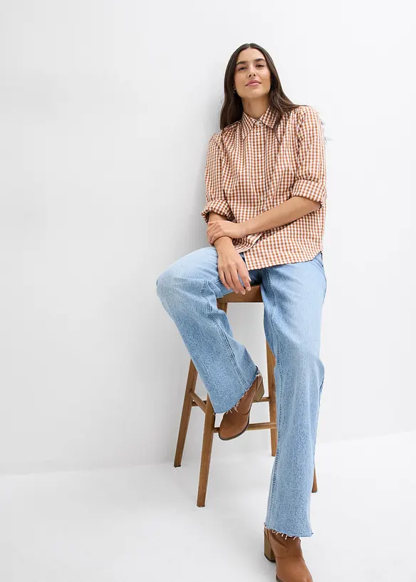 Oversize-Bluse mit Puffärmeln, bonprix