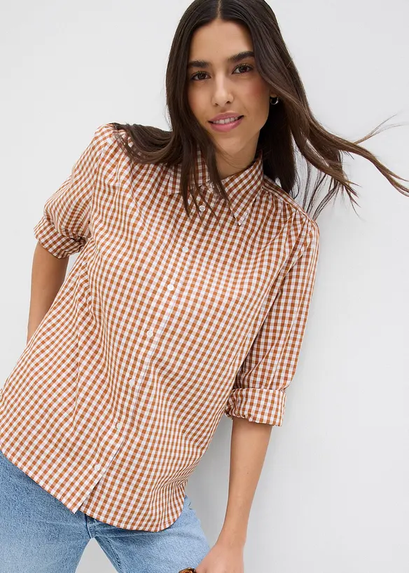 Oversize-Bluse mit Puffärmeln, bonprix