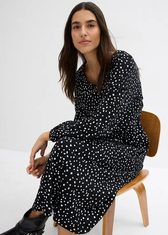 Baumwoll-Jerseykleid, Midilänge, bonprix