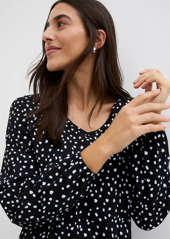 Baumwoll-Jerseykleid, Midilänge, bonprix