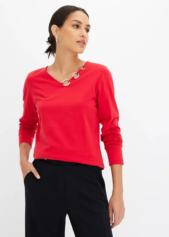 Langarmshirt mit Ösen, bonprix