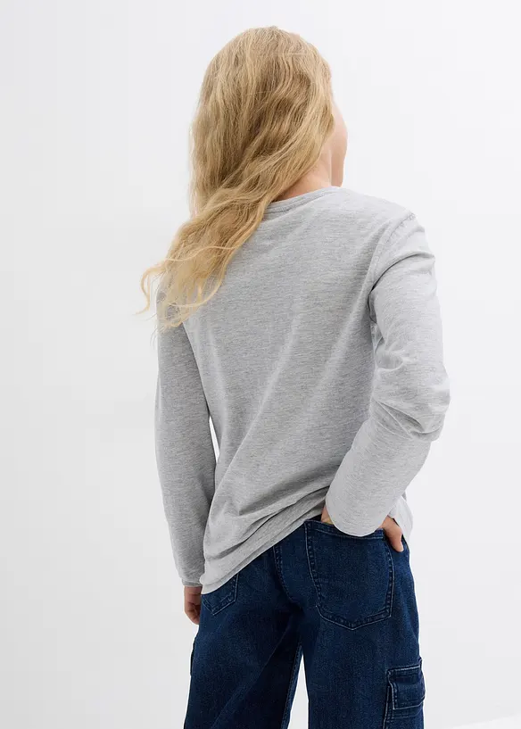 Langarmshirt mit Bio-Baumwolle (3er Pack), bonprix